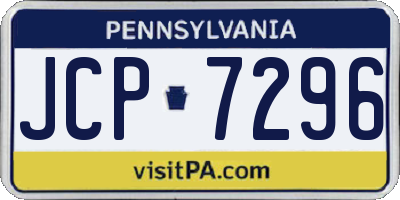 PA license plate JCP7296