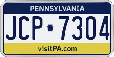 PA license plate JCP7304