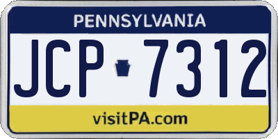 PA license plate JCP7312