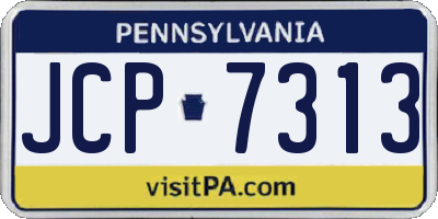 PA license plate JCP7313