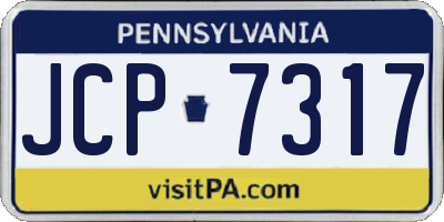 PA license plate JCP7317