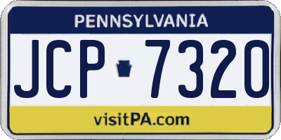 PA license plate JCP7320