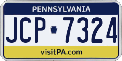 PA license plate JCP7324