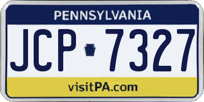 PA license plate JCP7327
