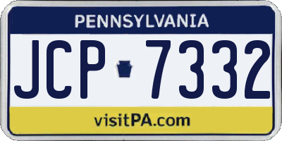 PA license plate JCP7332
