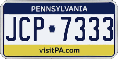 PA license plate JCP7333