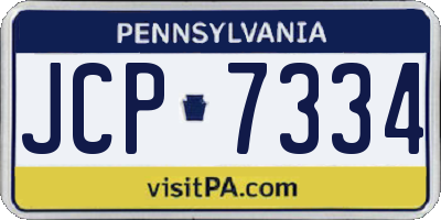 PA license plate JCP7334