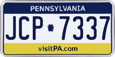 PA license plate JCP7337