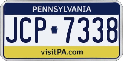 PA license plate JCP7338