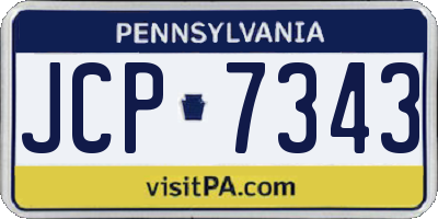 PA license plate JCP7343