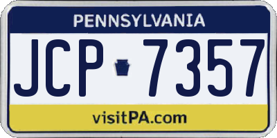 PA license plate JCP7357
