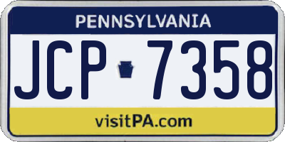 PA license plate JCP7358