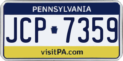 PA license plate JCP7359