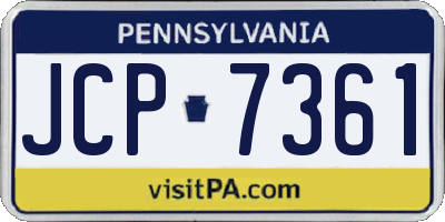 PA license plate JCP7361