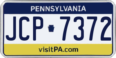 PA license plate JCP7372