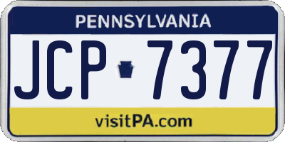 PA license plate JCP7377
