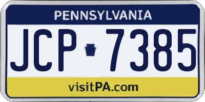 PA license plate JCP7385