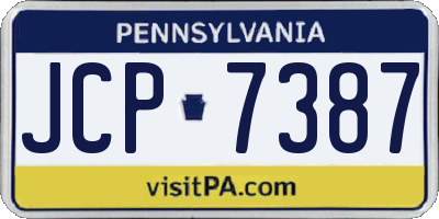PA license plate JCP7387