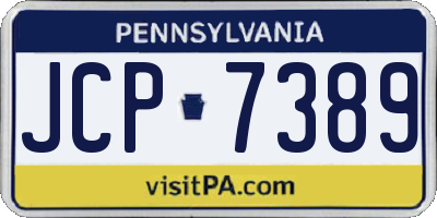 PA license plate JCP7389