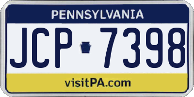 PA license plate JCP7398