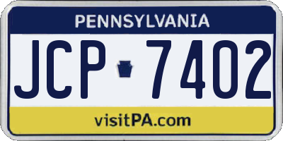 PA license plate JCP7402