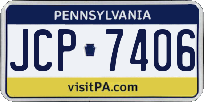 PA license plate JCP7406