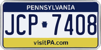 PA license plate JCP7408