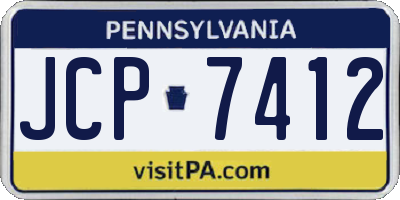 PA license plate JCP7412