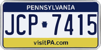 PA license plate JCP7415