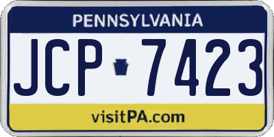 PA license plate JCP7423