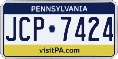 PA license plate JCP7424
