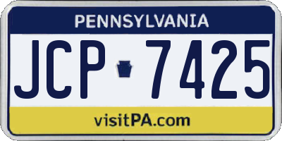 PA license plate JCP7425