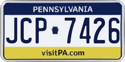 PA license plate JCP7426