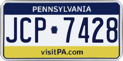 PA license plate JCP7428