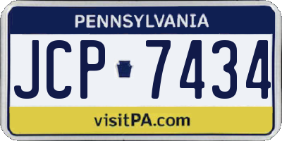 PA license plate JCP7434