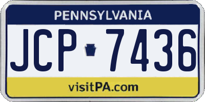 PA license plate JCP7436