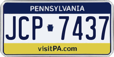 PA license plate JCP7437