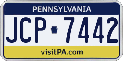 PA license plate JCP7442