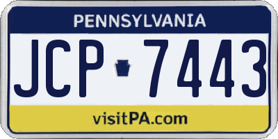 PA license plate JCP7443