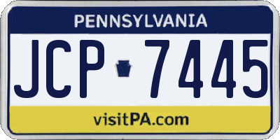 PA license plate JCP7445