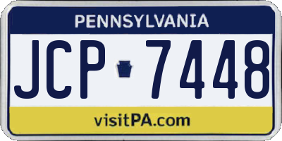 PA license plate JCP7448