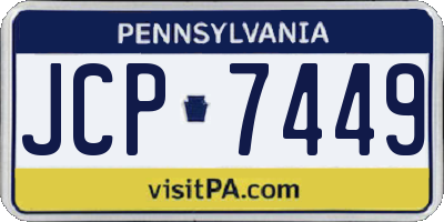 PA license plate JCP7449