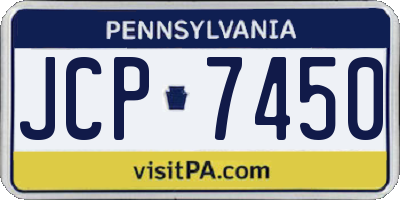 PA license plate JCP7450
