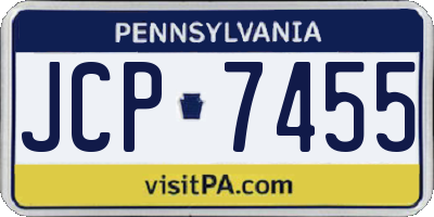 PA license plate JCP7455
