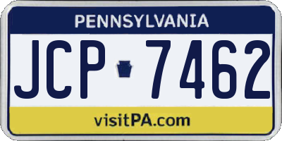 PA license plate JCP7462