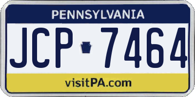 PA license plate JCP7464