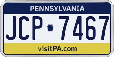 PA license plate JCP7467