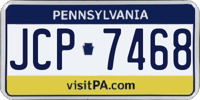 PA license plate JCP7468