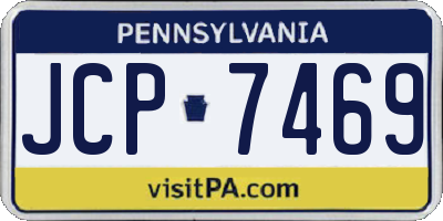 PA license plate JCP7469