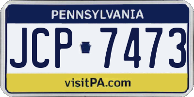 PA license plate JCP7473